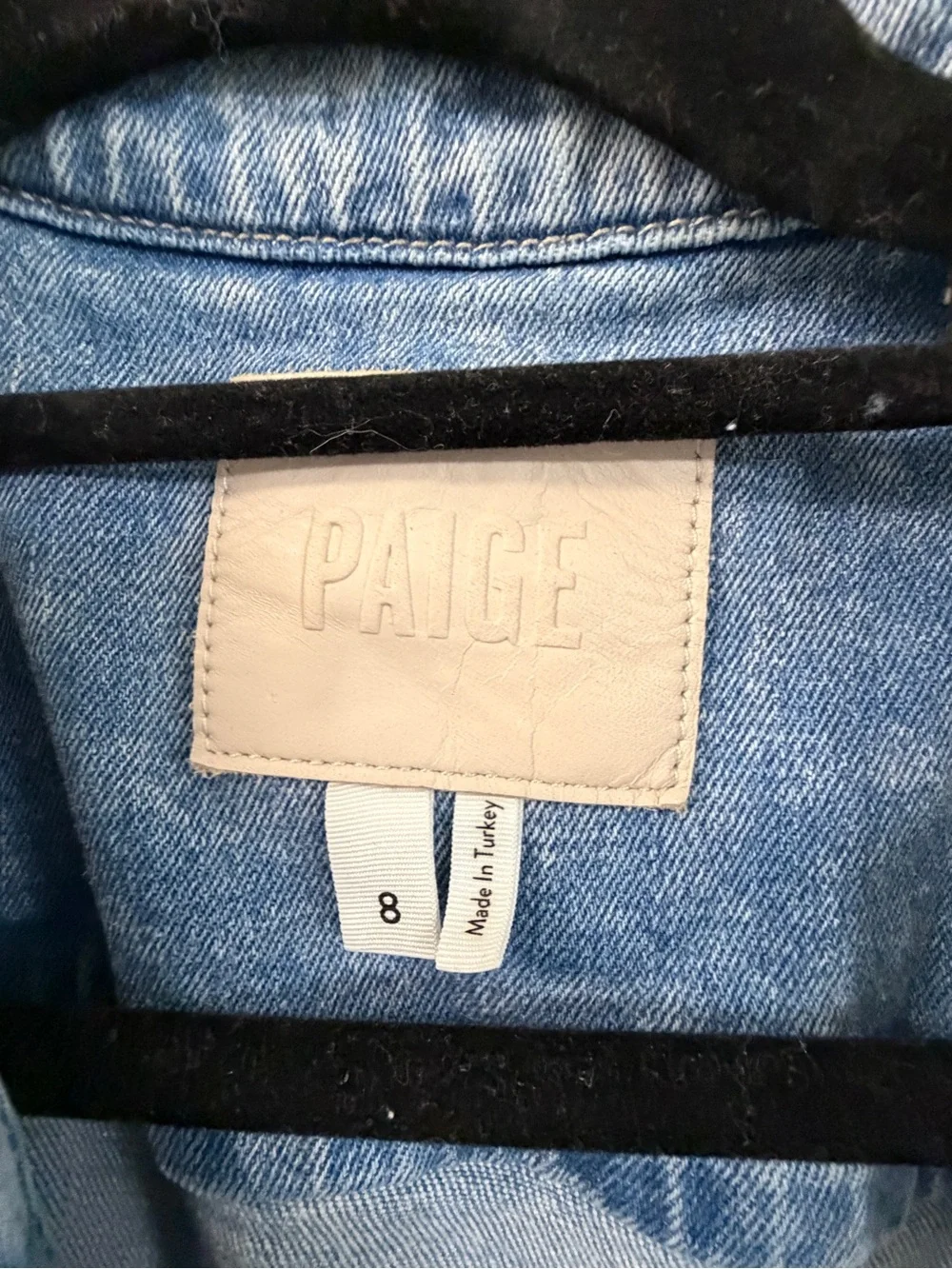 PAIGE Light Blue Washed Denim Button-Front Dress - Picture 2 of 3